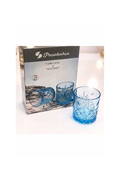 Paşabahçe Timeless 4-Pack Blue Soft Drink Glasses 345 Cc - 52790 Orjin. It Is Boxed.