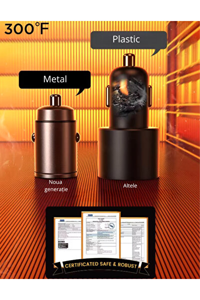 OEM Metallic car charger, SuperFastCharge, Type C, USB