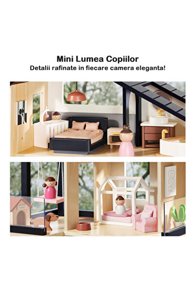 indiggo BabyBoutique Indiggo® MDF Wooden Dollhouse with Large Terrace