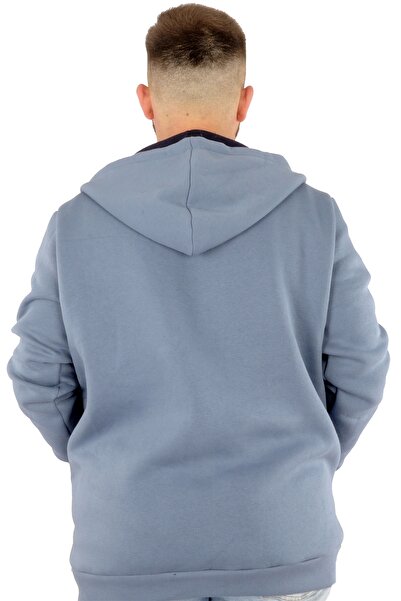 ModeXL Чоловічий світшот з капюшоном і блискавкою Mode XL - You Earn 22521 Синій