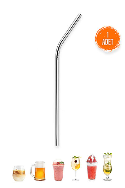 Beatitude Paslanmaz Çelik Pipet Ve Temizlik Fırçası Yıkanabilir Çizilmez Mutfak Ve Parti Ürünleri