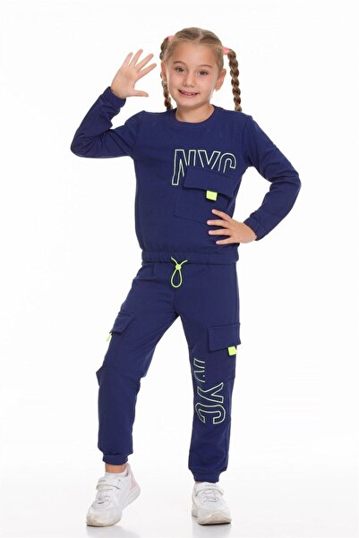 Cicitime Girl's Daily School Suit with Front Pocket Detail