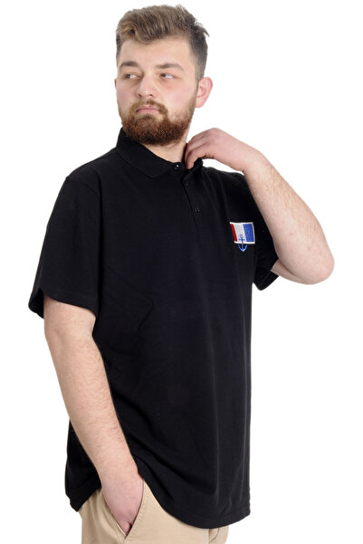 ModeXL Mode Xl Великий розмір Чоловіча футболка Polo Absolute Destıny 23335 Чорний