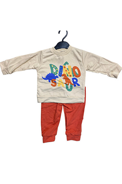 OEM Baby cotton tracksuit with Printed and "Dinosaur" printed top