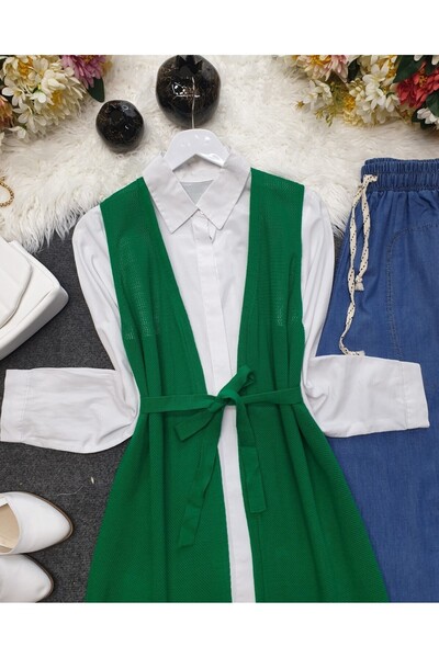 Modamorfo Green Mesh Spring Cardigan