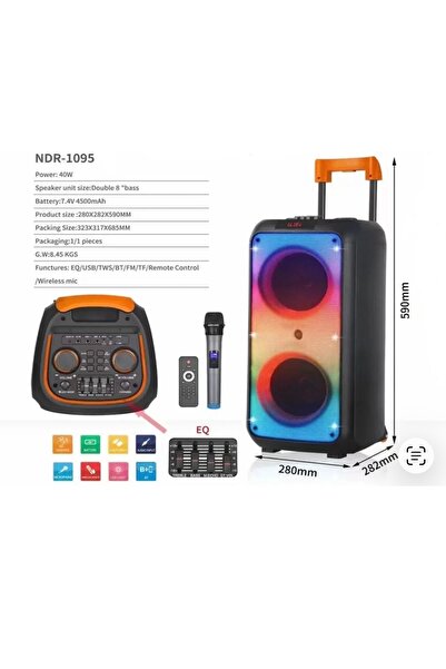 Dynego Bluetooth Taşınabilir Mikrofonlu Karaoke Işıklı Speaker Hoparlör Super...