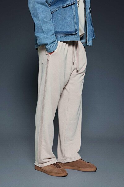 ablukaonline Men's Baggy Fit Washed Jogger Pants Stone