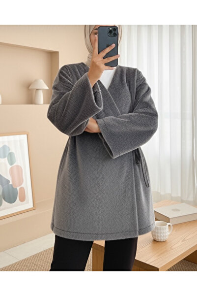 Modamorfo Side Tie Fur Jacket - Smoked