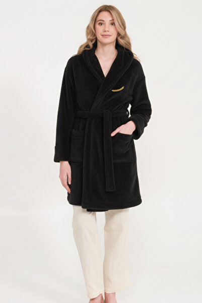 Miespiga Women's Welsoft Shawl Collar Fleece Dressing Gown