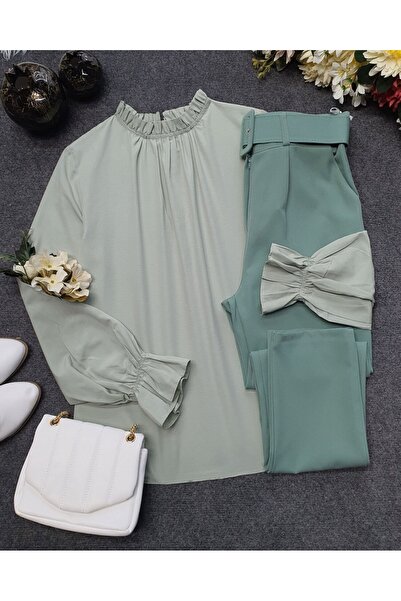 Modamorfo Μπλούζα με γιακά με κορδόνι