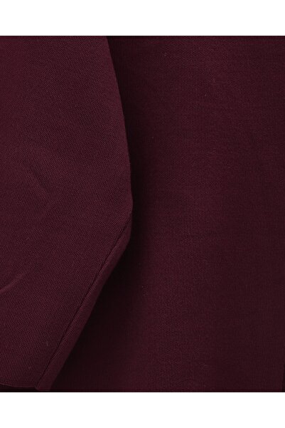 Modamorfo Double Button Casual Knit Poncho - Burgundy