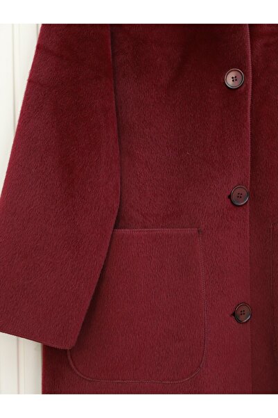 Modamorfo Claret Red Coat with Buttons and Pockets