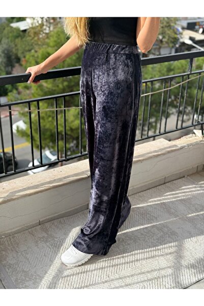 Nisan Triko Antrasit Beli Lastikli Pantolon Bol Paça