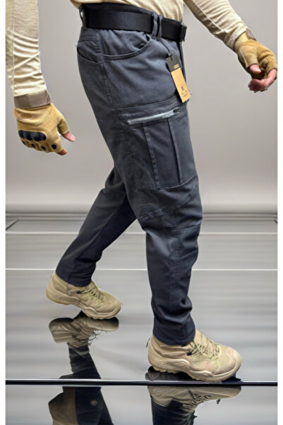 Polviton Men's Cargo Pants Outdoor Tactical Pocket Lycra Fabric