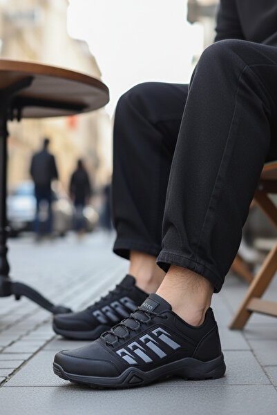 Vojo Zs Pantofi de iarnă pentru bărbați, căptușiți și impermeabili, negru-negru