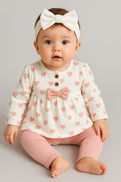 bebekyol Hearted Baby Girl Set (Without Bandana)