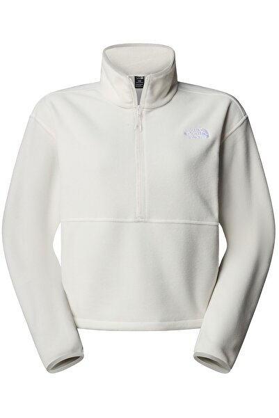THE NORTH FACE W Glacier Fleece 1/2 Zip Short Jacket Women's Outdoor Quarter Zip Fleece Top White