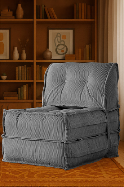 Homedius Mocca Fitilli Kadife Tek Kişilik Katlanır Yatak Katlanır Koltuk