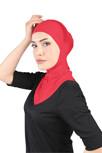 Ecardin Breathable Neck Collar Hijab - Tulle Fabric on the Back Clima Fit Hijab - St 228 Red
