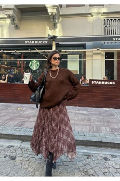 Nisan Patterned Asymmetrical Skirt