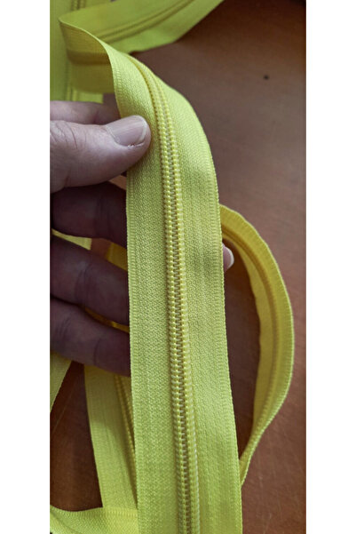 zvenn Metrelik Şerit Sarı Renkli Fermuar 10 metre Fermuar