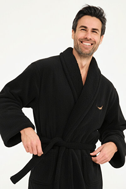 Miespiga Men's Welsoft Shawl Collar Fleece Dressing Gown