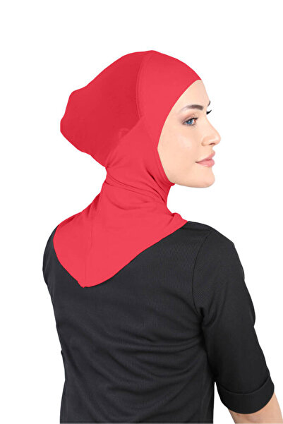 Ecardin Breathable Neck Collar Hijab - Tulle Fabric on the Back Clima Fit Hijab - St 228 Red