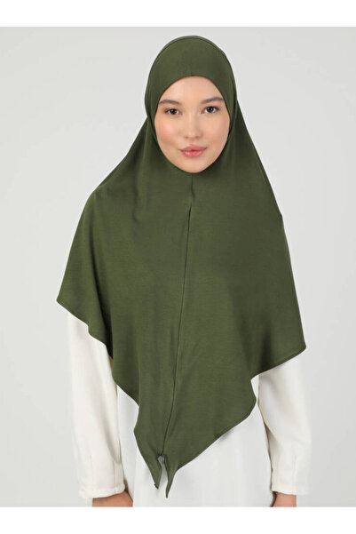 Ecardin Ρυθμιζόμενο ύφασμα βισκόζης με φερμουάρ Hijab Lycra Shawl - St 099 Khaki