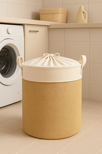 homyjr's Αδιάβροχο στόμιο από γιούτα Πτυσσόμενο καλάθι αποθήκευσης παιχνιδιών...