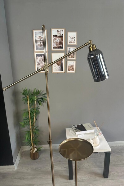 Bamyum Windy Eskitme Gövde Füme Cam Lambader U Tepsili Makas Gövde Modern Oturma Odası