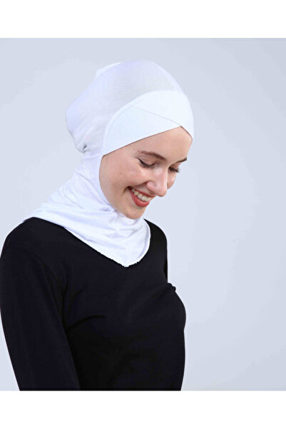 Ecardin Καπέλο με χιτζάμπ τουρμπάν με σταυρωτό λαιμό - St 232 Λευκό