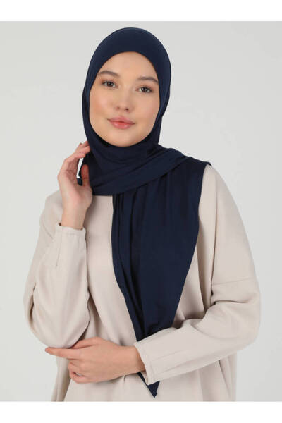 Ecardin Ρυθμιζόμενο ύφασμα βισκόζης με φερμουάρ Hijab ελαστικό ύφασμα Shawl - St 099 Navy Blue