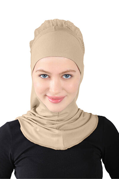 Ecardin Turban mare din viscoză cu mărgele și dantelă - St 124 Bej