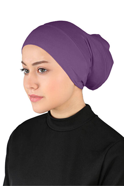 Ecardin Boru Bone Rahat Konforlu Pratik Tesettür Bone - St 222 Mor