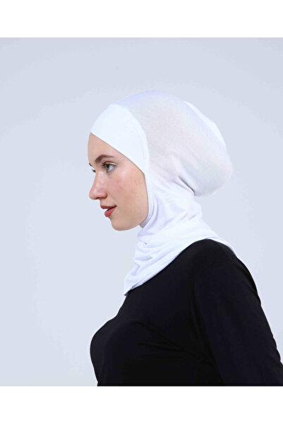 Ecardin Καπέλο με χιτζάμπ τουρμπάν με σταυρωτό λαιμό - St 232 Λευκό