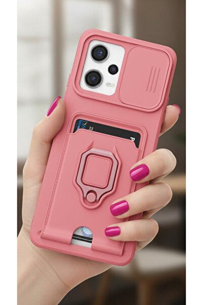 TechTrove Xiaomi Redmi Note 12 5G Kılıf Kamera Koruma Sürgülü Kartvizitli Kar...