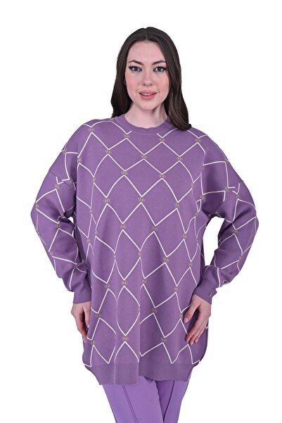 Invee Crystal Knitwear Tunic Lila