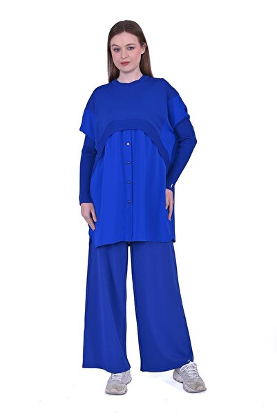 Invee Πουκάμισο Πλεκτό Τουνίκ SAX