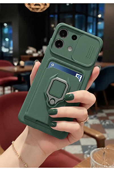 TechTrove Xiaomi Redmi Note 13 4G Kılıf Kamera Koruma Sürgülü Kartvizitli Kar...