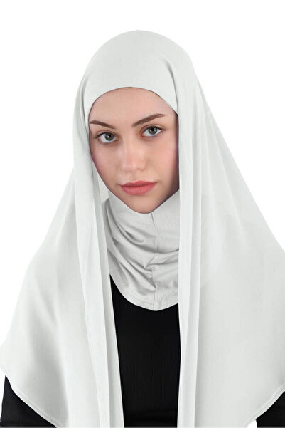 Ecardin Turban eșarfă ovală din șifon cu hijab - St 111 Crem