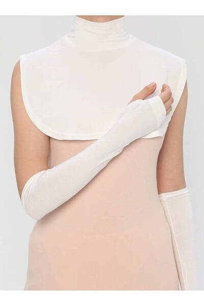 Ecardin طقم مريح مع ياقة عنق / أكمام - كريمي رقم 175