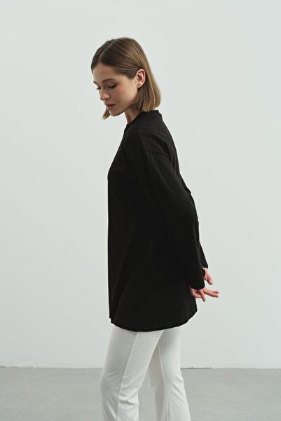 C&City Oversize μπλουζάκι με φαρδιά μανίκια - Πακέτο 2 964 Μαύρο/Εκρού