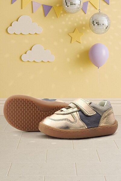 Rakerplus Bob Genuine Leather Copper Barefoot Velcro Elastic Baby Sneaker Shoes