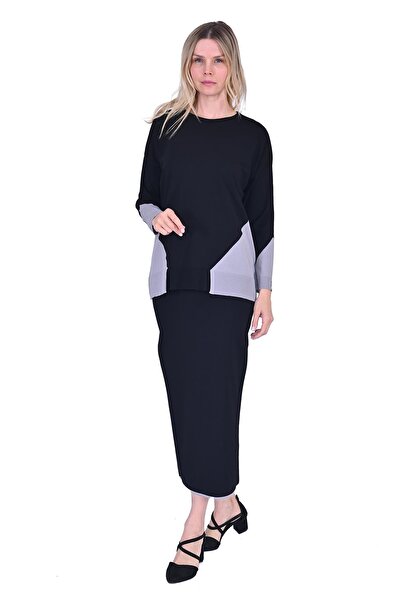 Invee Gometric Knitwear Tunic Black