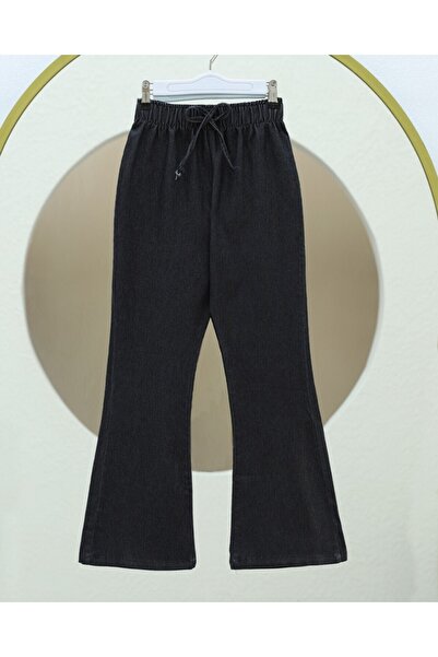 Modamorfo Flared Leg Lace Detailed Jeans - Anthracite