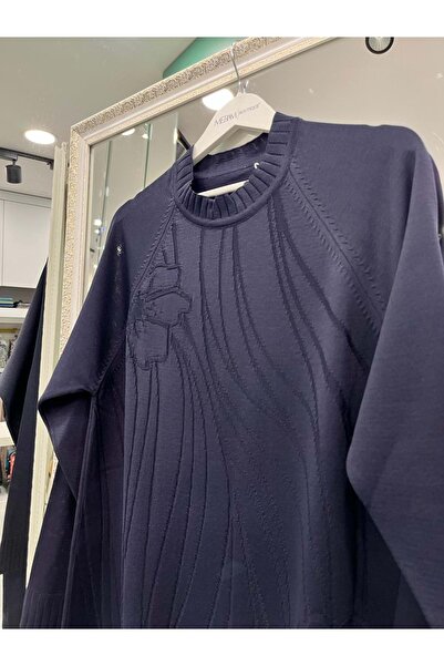 MRM MERAM BUTİK Dna Embossed Mercerized Tunic - Navy Blue - 2