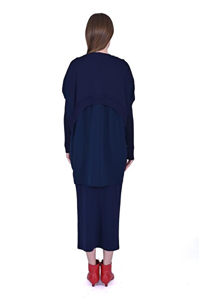Invee Shirt Knitwear Tunic Dark Blue