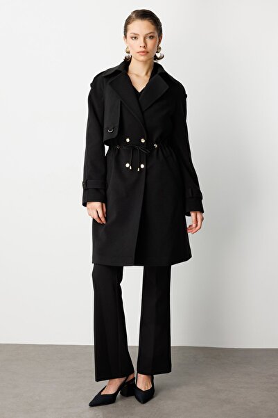 Ekol Omuz Detaylı Kaşe Kaban 6037-26k