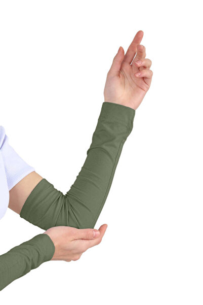Ecardin Khaki Color Practical Hijab Combed Cotton Prayer Sleeve - Sleeve