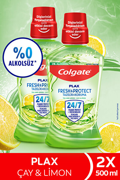 Colgate Plax Çay Ve Limon Plağa Karşı Ağız Bakım Suyu 500 ml X 2 Adet
